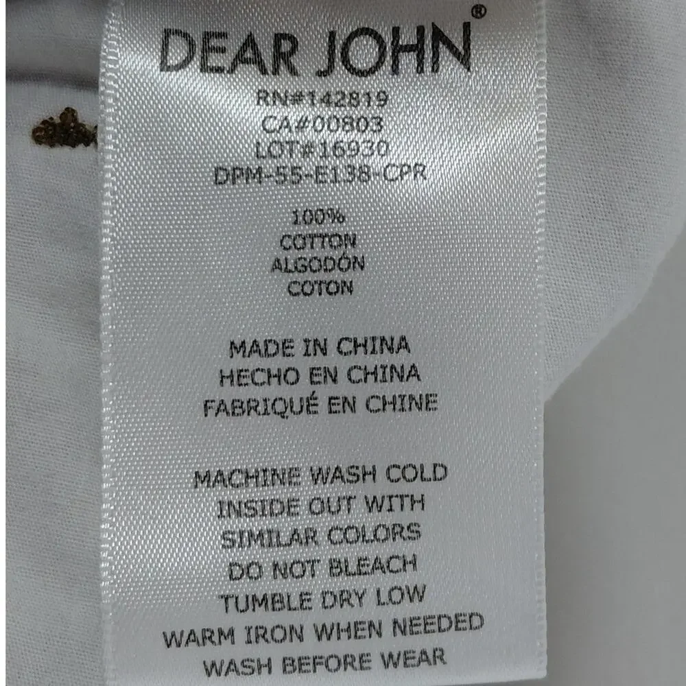 Dear John Olive Green Corduroy Straight Leg Jeans Men Size 31